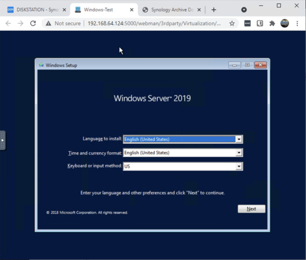 Synology Virtual Machine Manager (VMM) on DS415+